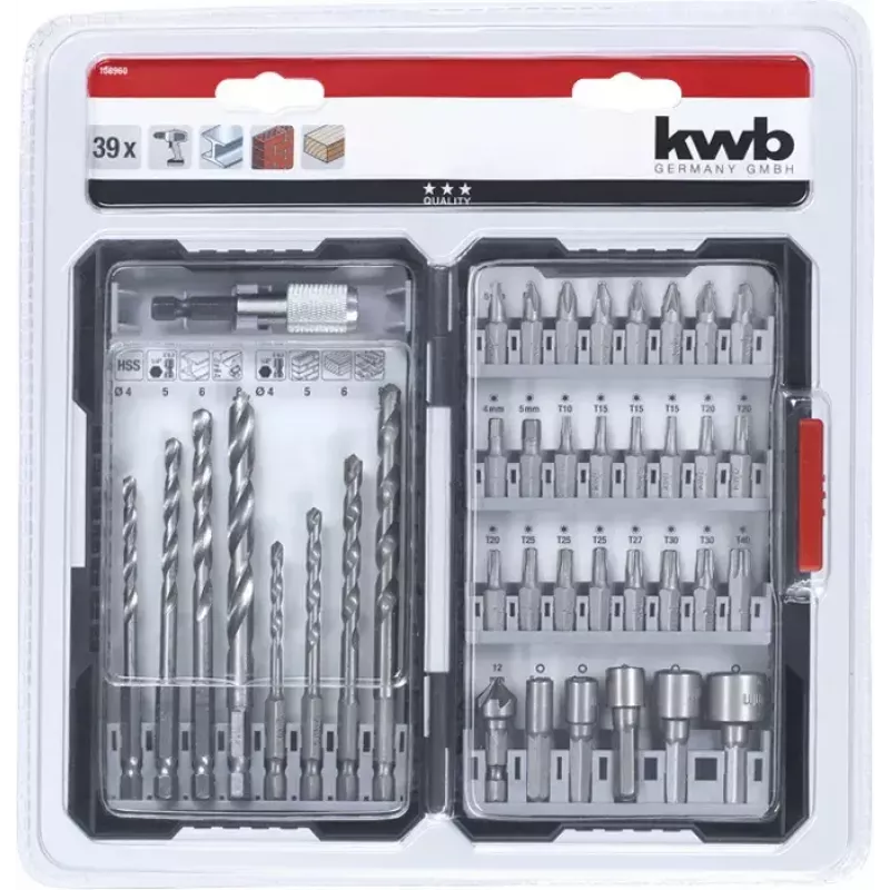 Bohrer-Set KWB Universal 39-tlg.