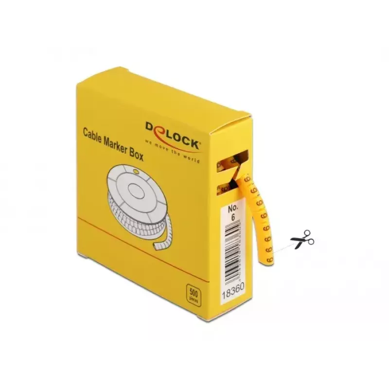 Kabelmarkierer DeLOCK Box Nr. 6 Gelb 500 Stück