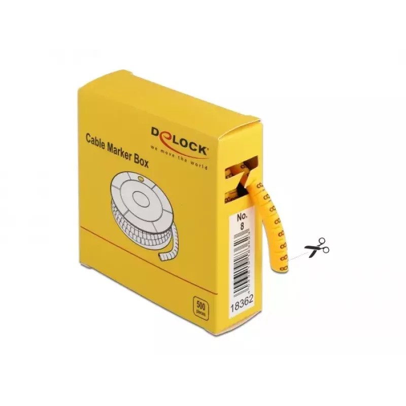 Kabelmarkierer DeLOCK 18362 Gelb 500 Stück