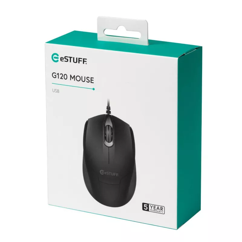 eSTUFF GLB213002 Maus Office Beidhändig USB Typ-A Optisch 1200 DPI