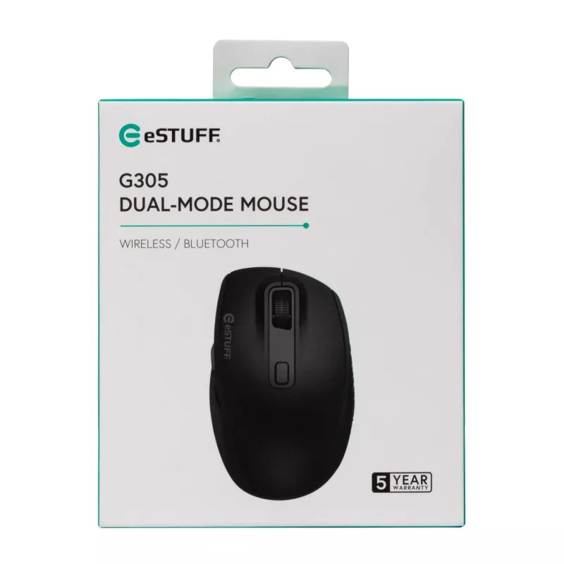 eSTUFF GLB214002 Maus Office Rechtshänder RF Wireless + Bluetooth IR-LED 1800 DPI