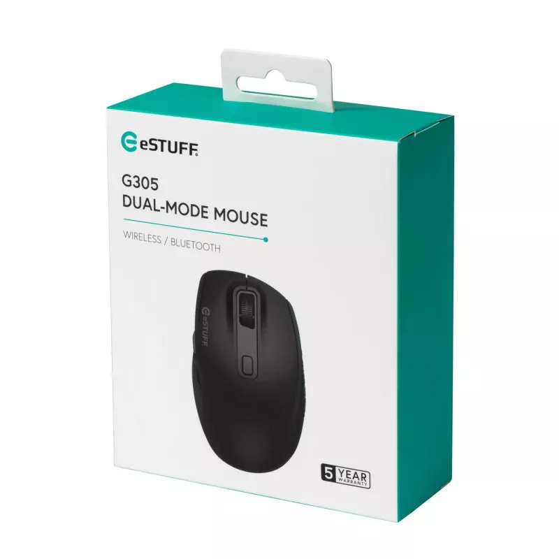 eSTUFF GLB214002 Maus Office Rechtshänder RF Wireless + Bluetooth IR-LED 1800 DPI