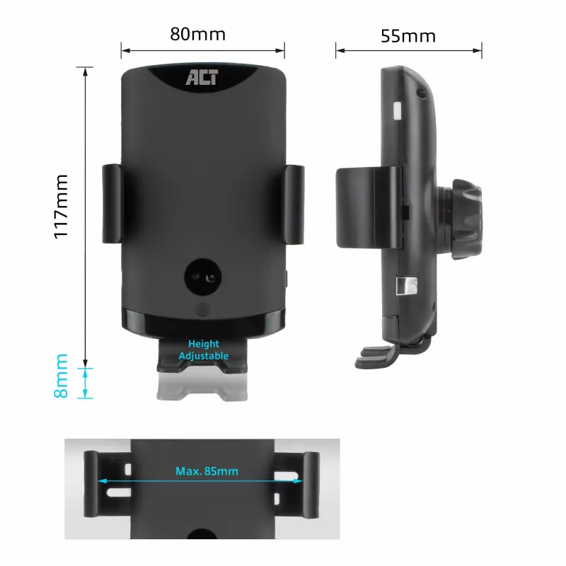 ACT Automatische Smartphone-Autohalterung AC9010 mit kabellosem Laden