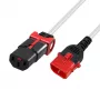 ACT Powercord C13 IEC Lock+ - C14 IEC Lock Dual Locking weiß 3 m, PC3611