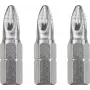 Schraubendreher-Bitsatz KWB 121101 — 3 Stück, Pozidriv PZ1, Länge 25 mm, 1/4 Zoll Schaft