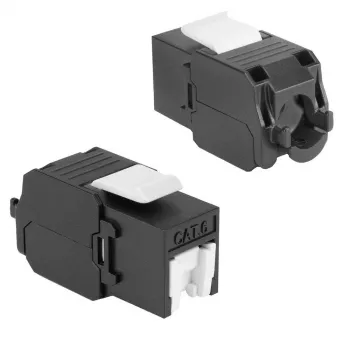 ACT Keystone Jack RJ45 CAT6 ungeschirmt werkzeuglos mit Shutter, schwarz