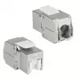 ACT Keystone Jack RJ45 CAT6 geschirmt werkzeuglos mit Shutter silber-weiß
