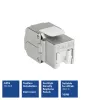 ACT Keystone Jack RJ45 CAT6 geschirmt werkzeuglos mit Shutter silber-weiß