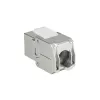 ACT Keystone Jack RJ45 CAT6 geschirmt werkzeuglos mit Shutter silber-weiß
