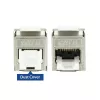 ACT Keystone Jack RJ45 CAT6 geschirmt werkzeuglos mit Shutter silber-weiß