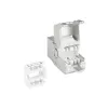 ACT Keystone Jack RJ45 CAT6 geschirmt werkzeuglos mit Shutter silber-weiß
