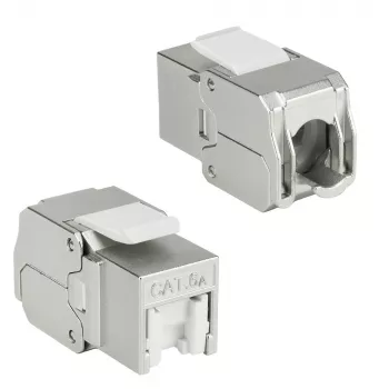 ACT Keystone-Buchse RJ45 CAT6A geschirmt werkzeuglos mit Staubschutzkappe