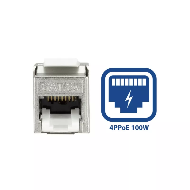 ACT Keystone-Buchse RJ45 CAT6A geschirmt werkzeuglos mit Staubschutzkappe