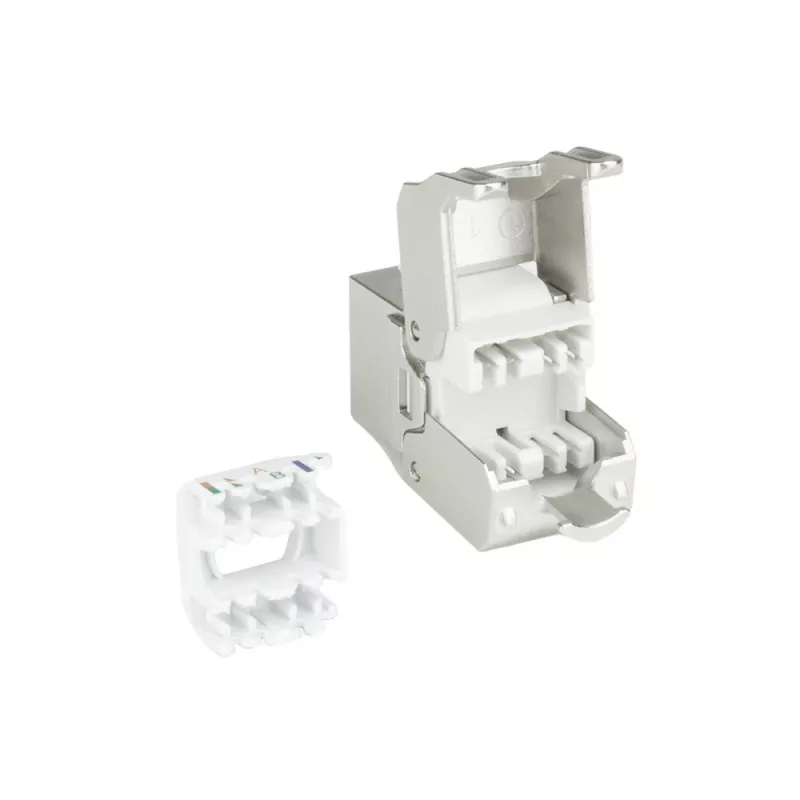ACT Keystone-Buchse RJ45 CAT6A geschirmt werkzeuglos mit Staubschutzkappe