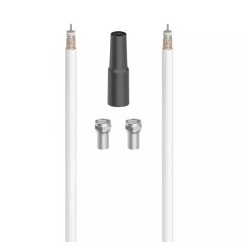 Koaxialkabel Hama 00205041 10 m Weiß Anschluss 1 Koaxial Anschluss 2 Koaxial