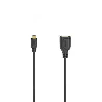 Hama Flexi-schlank USB-Kabel USB 2.0 0,15 m Micro-USB A USB A Schwarz