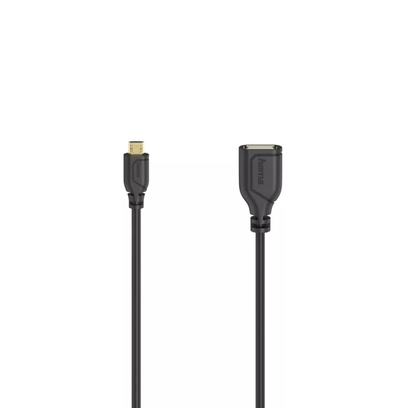 Hama Flexi-schlank USB-Kabel USB 2.0 0,15 m Micro-USB A USB A Schwarz