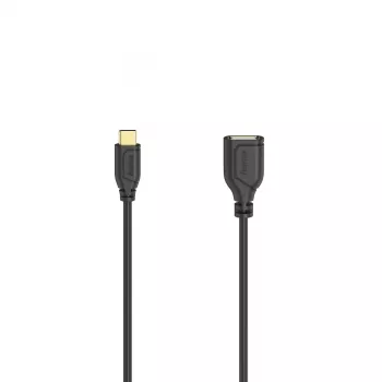 Hama Flexi-schlank USB-Kabel USB 2.0 0,15 m USB C USB A Schwarz