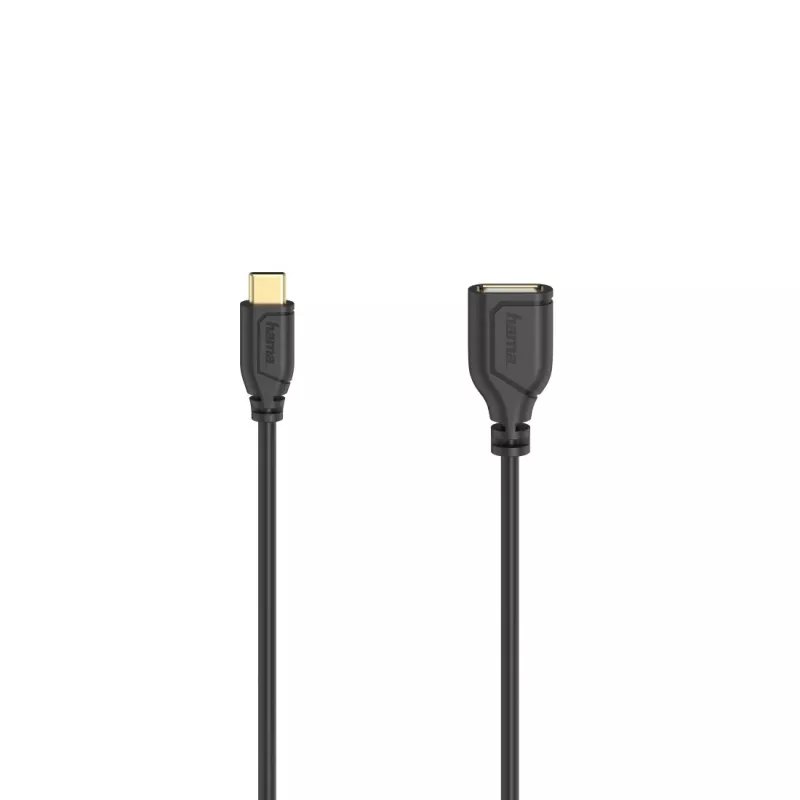 Hama Flexi-schlank USB-Kabel USB 2.0 0,15 m USB C USB A Schwarz