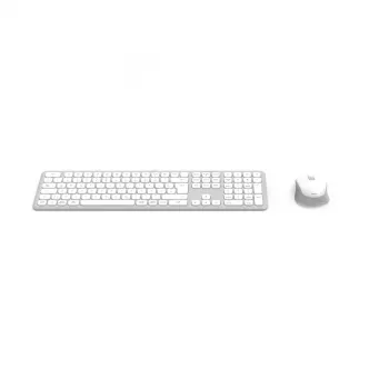 Hama WKM-550 Tastatur Maus inklusive Home/Office RF Wireless + Bluetooth QWERTZ Deutsch Grau, Weiß