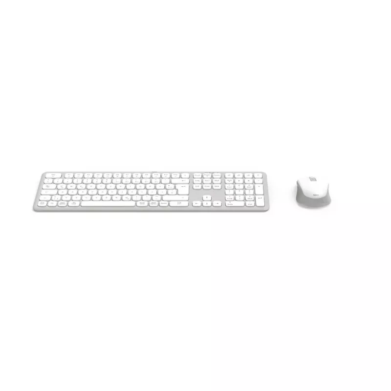 Hama WKM-550 Tastatur Maus inklusive Home/Office RF Wireless + Bluetooth QWERTZ Deutsch Grau, Weiß
