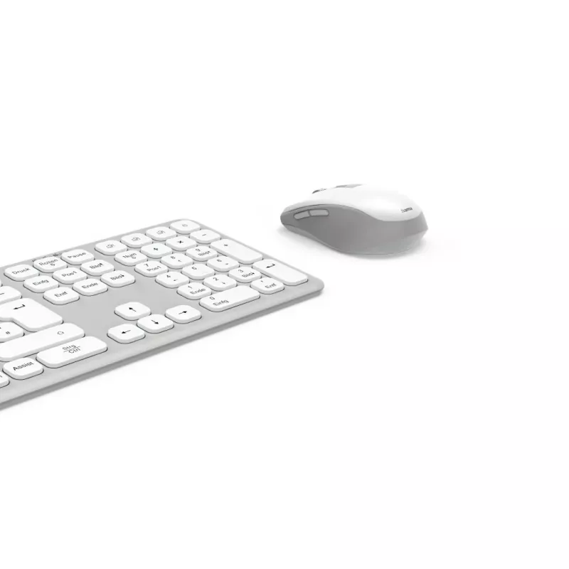 Hama WKM-550 Tastatur Maus inklusive Home/Office RF Wireless + Bluetooth QWERTZ Deutsch Grau, Weiß