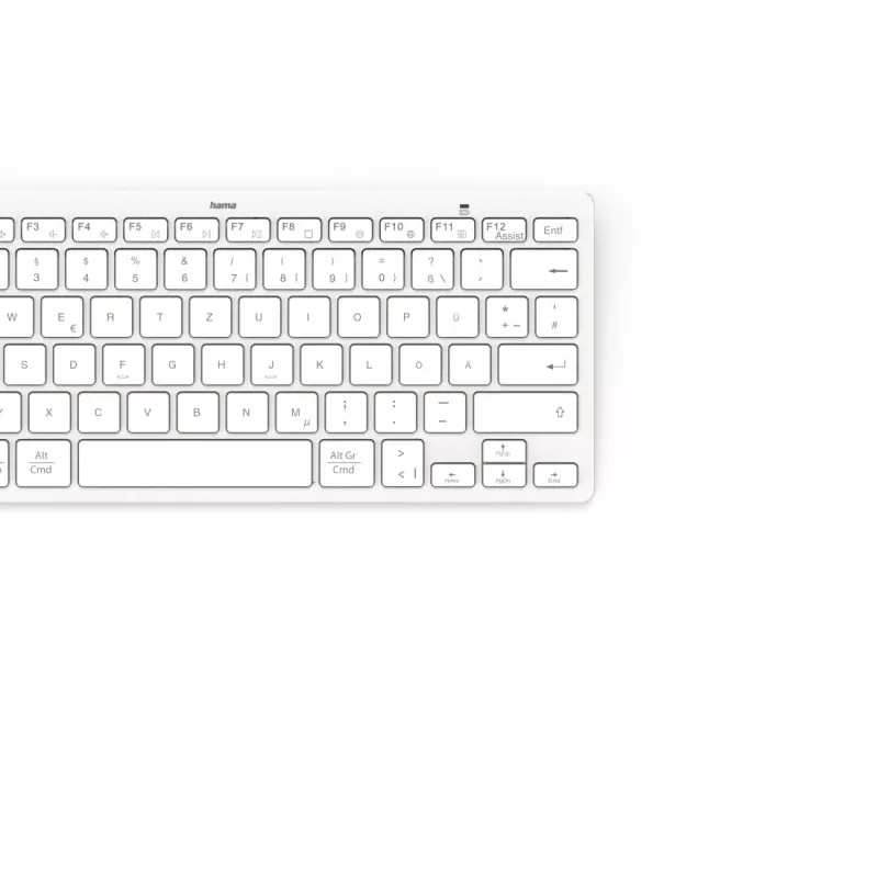 Hama Travel 400 QWERTZ German Bluetooth Grau, Weiß