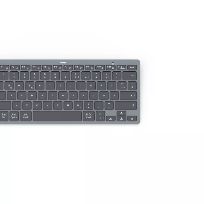 Hama Travel 400 QWERTZ German Bluetooth Schwarz, Dark Grau