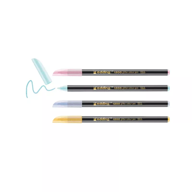 Felt Pen Edding 4-1200-4-3 Blau Pink Violett Gelb Bullet Tip