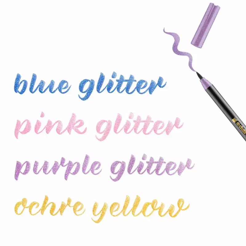 Filzstift Edding 4-1340-4-3 Blau Ocker Pink Lila Pinselspitze