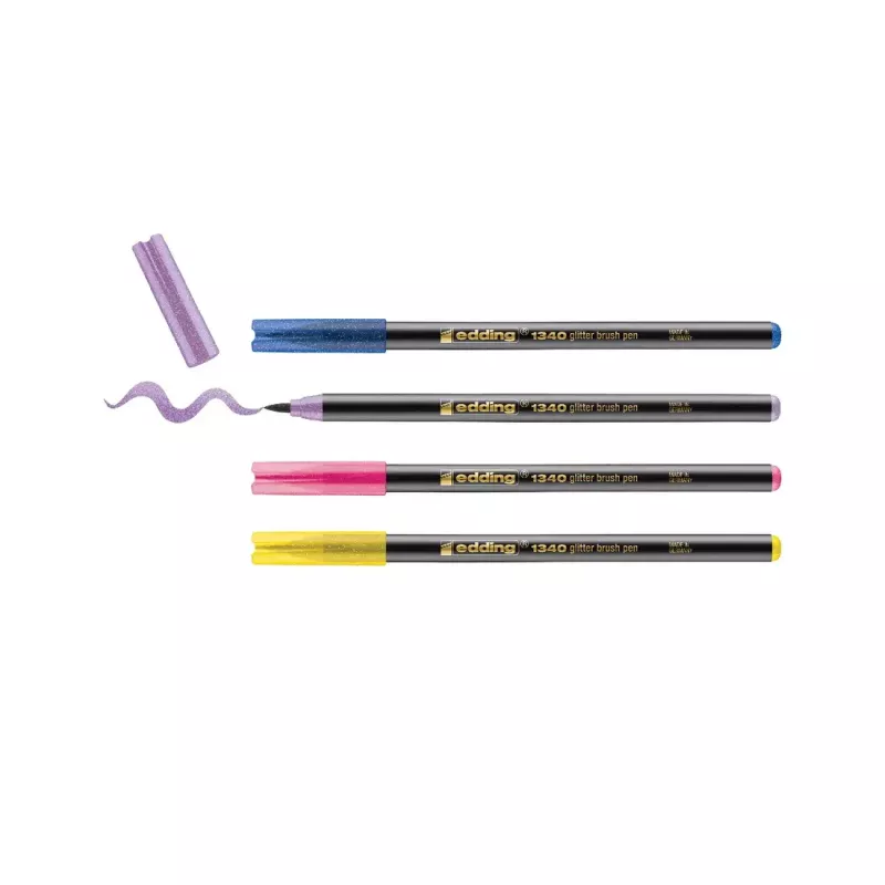 Filzstift Edding 4-1340-4-3 Blau Ocker Pink Lila Pinselspitze