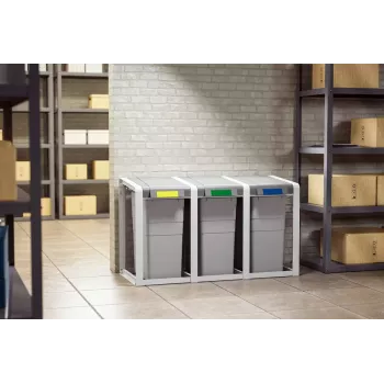 Mülleimer Hailo ProfiLine Öko XL Rechteckig Kunststoff Grau