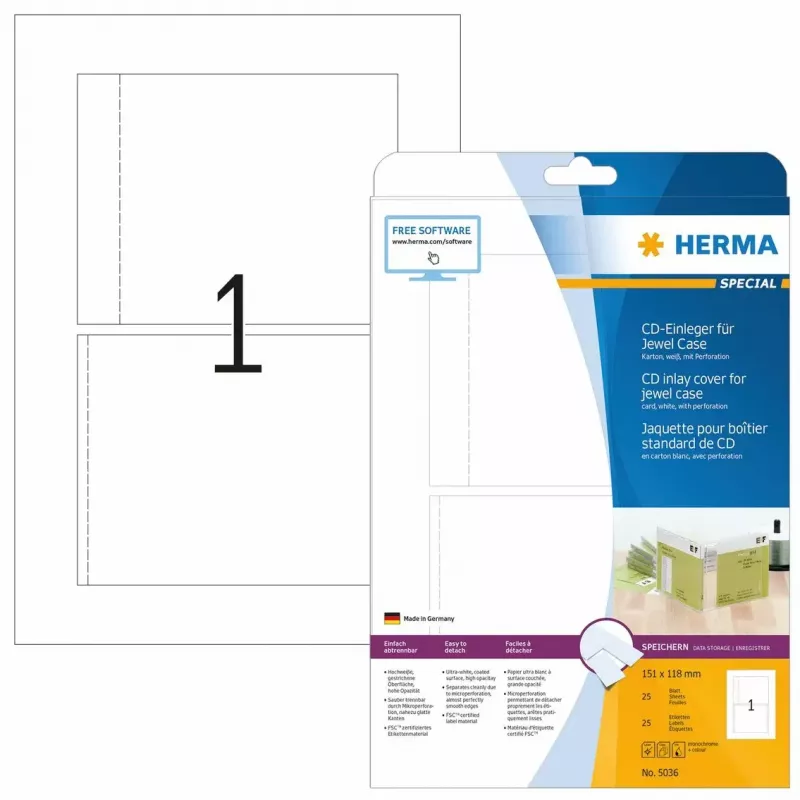 CD-Inlaykarte HERMA 151x118 mm
