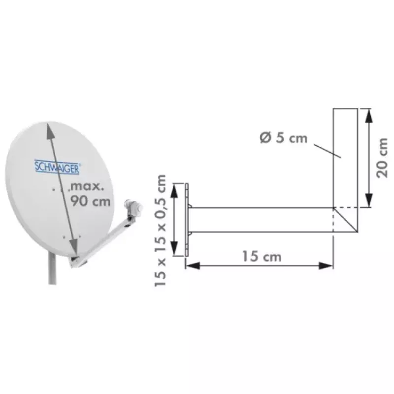 Wandhalterung Schwaiger WAH1525 001 Silber Aluminium