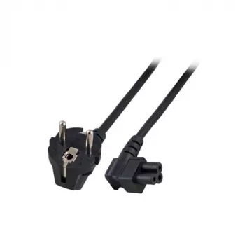 ACT Netzkabel Netzanschlusskabel CEE 7/7 Stecker (gewinkelt) - C5 (gewinkelt) schwarz 3 m