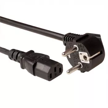ACT Powercord LSZH Netzkabel Stecker CEE 7/7 männlich (gewinkelt) - C13 schwarz 2 m