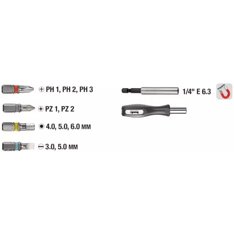 Schraubendreher-Bitsatz KWB Industrial Steel Standard Handy Bit Box