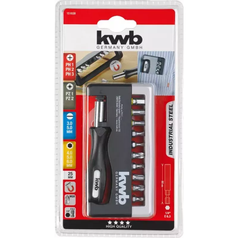 Schraubendreher-Bitsatz KWB Industrial Steel Standard Handy Bit Box