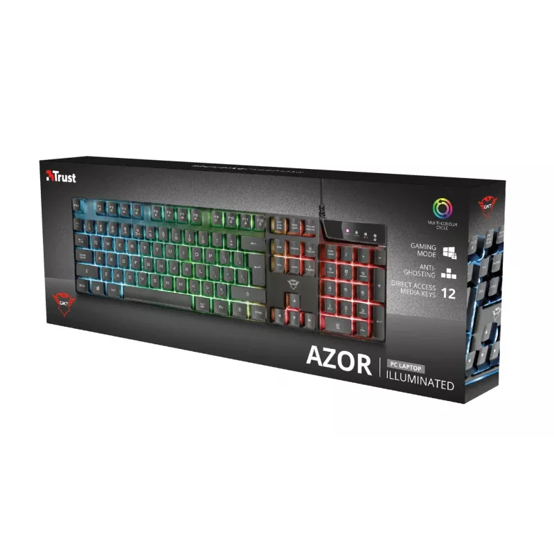 Trust GXT 835 Azor Tastatur Gaming USB Deutsch Schwarz