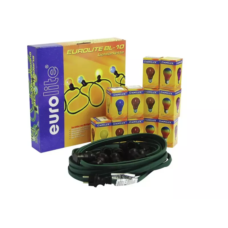 EUROLITE BL-10 E-27 Lichtkette mit 12 Glühbirnen