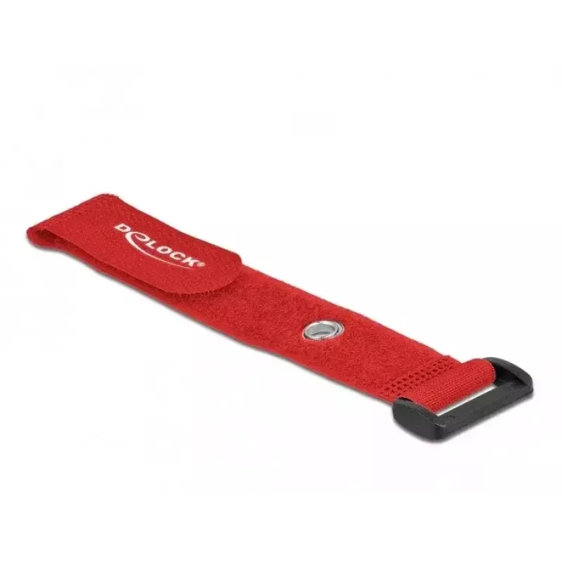 Klett-Kabelbinder DeLOCK 19545 Rot 190 mm 25 mm 5 Stück