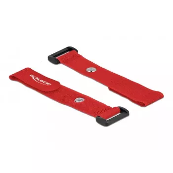 Klett-Kabelbinder DeLOCK 19545 Rot 190 mm 25 mm 5 Stück
