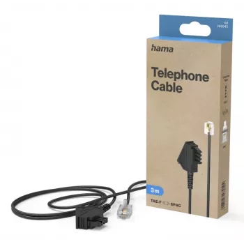 Hama 00300045 Telefonkabel 3 m Schwarz