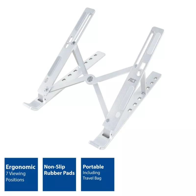 ACT Faltbarer Laptopständer Aluminium, 7-fach höhenverstellbar