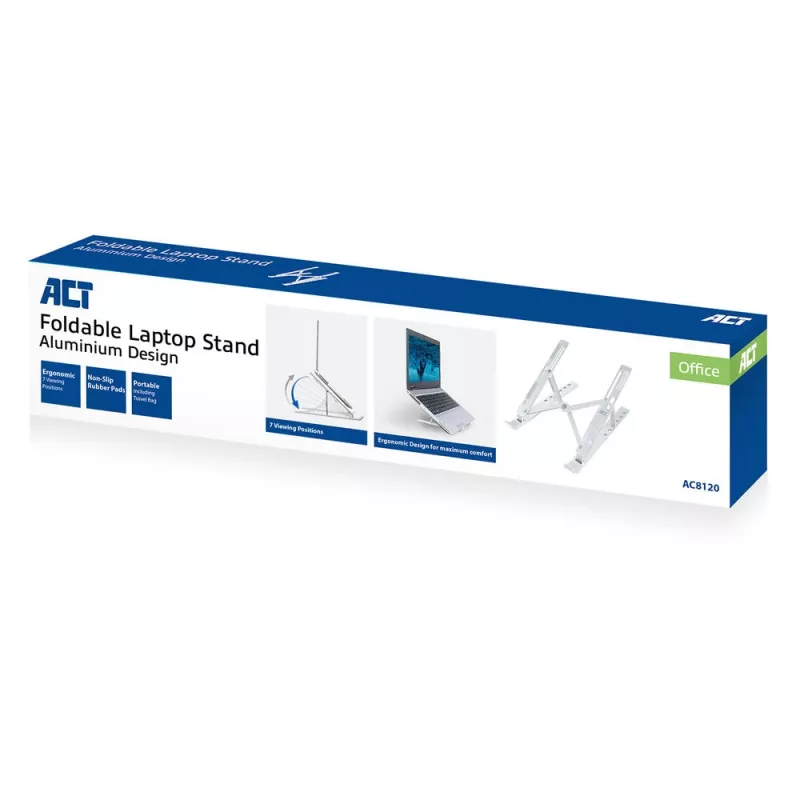 ACT Faltbarer Laptopständer Aluminium, 7-fach höhenverstellbar