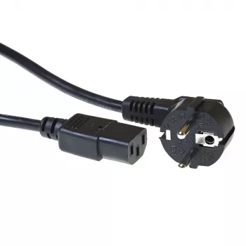 ACT Netzkabel CEE 7/7 Stecker gewinkelt - C13 schwarz 0,2 m