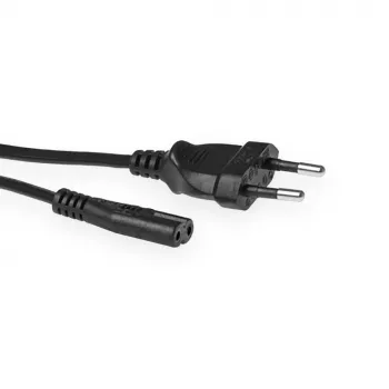 Netzkabel Eurostecker - C7 Buchse schwarz 0,2 m ACT AK5279