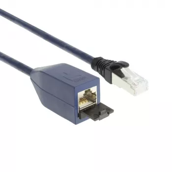 ACT Blue 1 Meter LSZH S/FTP CAT6A MPTL Verlängerungskabel rastnasenlos mit RJ45-Steckern