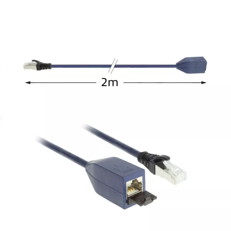 ACT Blau 2 Meter LSZH S/FTP CAT6A MPTL Verlängerungskabel mit rastnasenschutz RJ45-Steckern