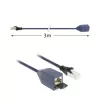 ACT Blau 3 Meter LSZH S/FTP CAT6A MPTL Verlängerungskabel mit Rastnasenschutz und RJ45-Steckern